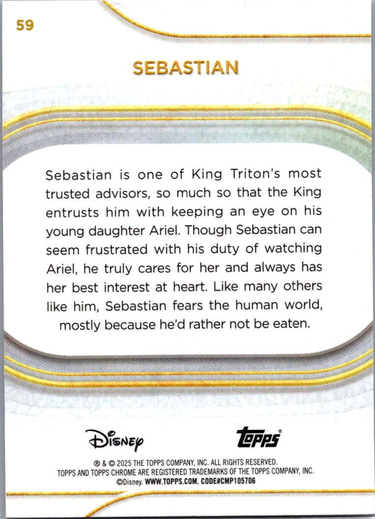 Sebastian 2025 Topps Chrome Disney #59