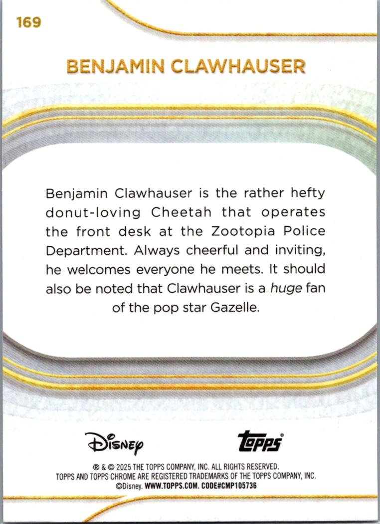 Benjamin Clawhauser 2025 Topps Chrome Disney #169