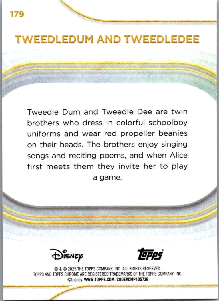 Tweedledum & Tweedledee 2025 Topps Chrome Disney 100 #179