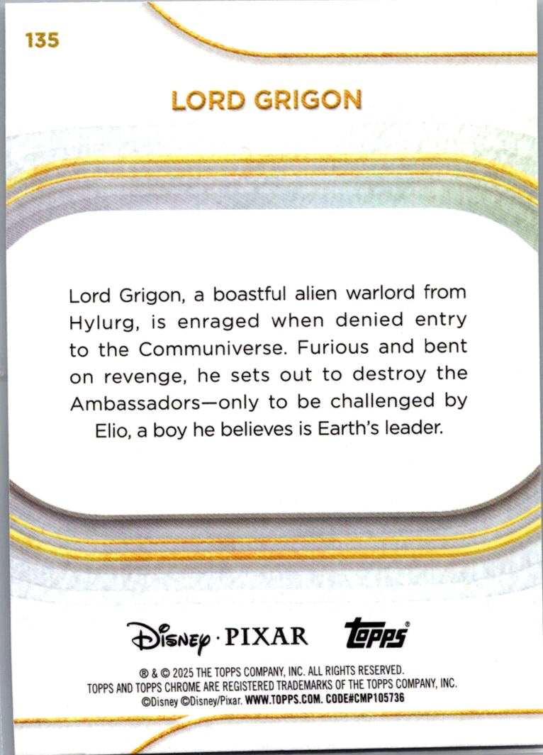 Lord Grigon 2025 Topps Chrome Disney Debut #135