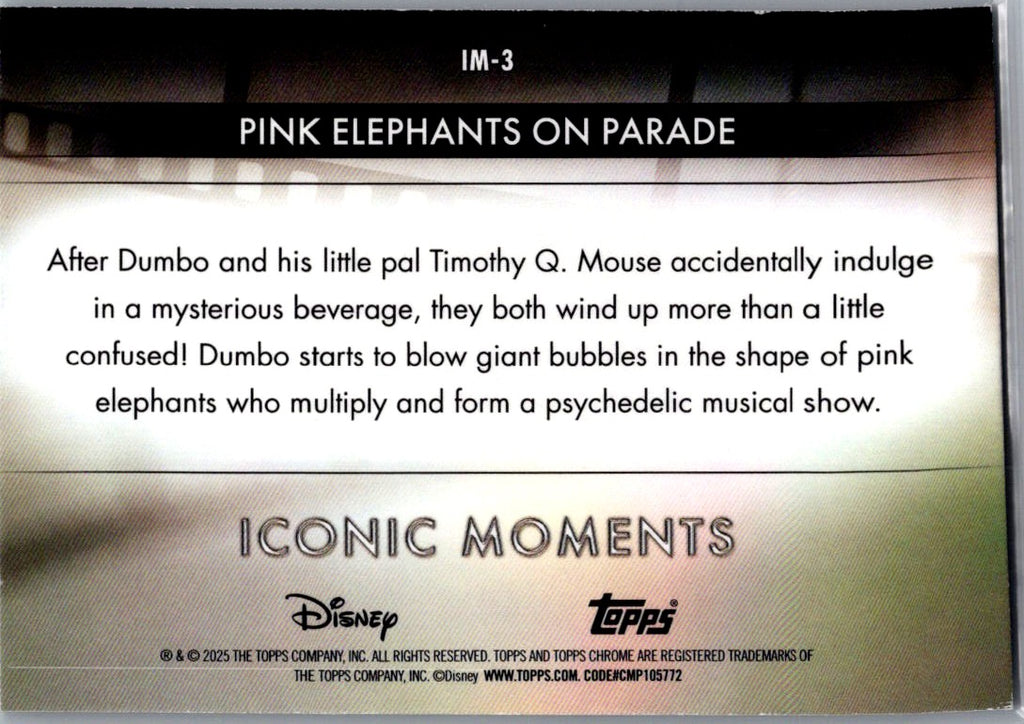 Pink Elephants on Parade 2025 Topps Chrome Disney Iconic Moments #IM-3
