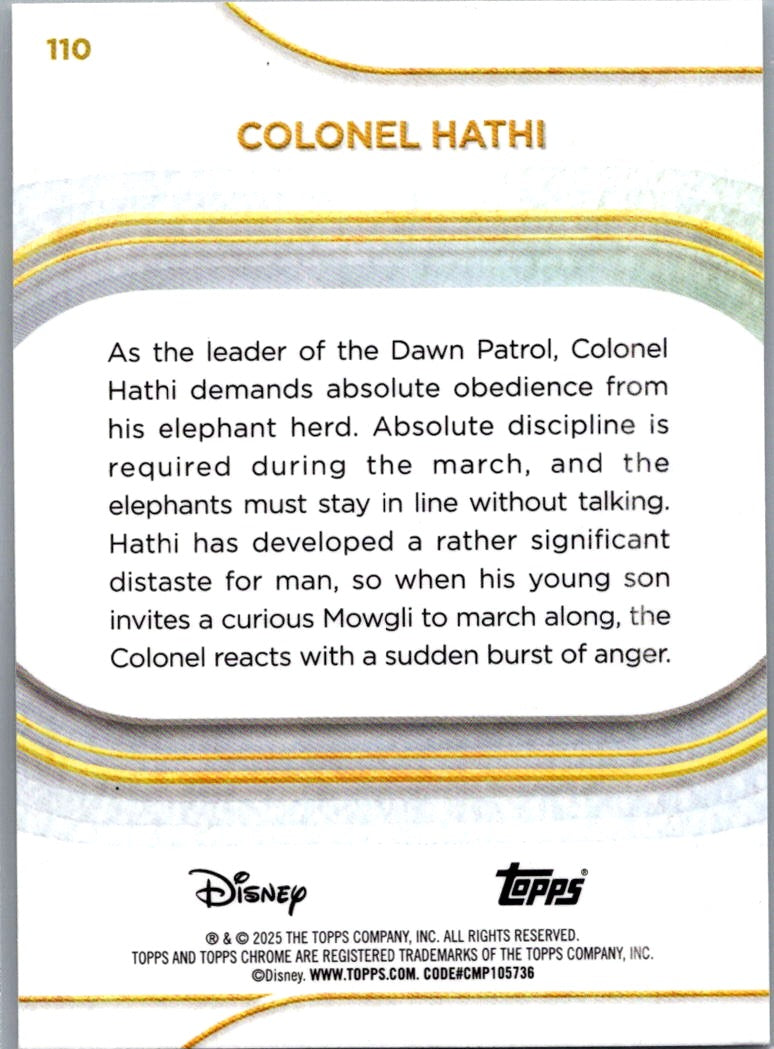 Colonel Hathi 2025 Topps Chrome Disney 100 #110