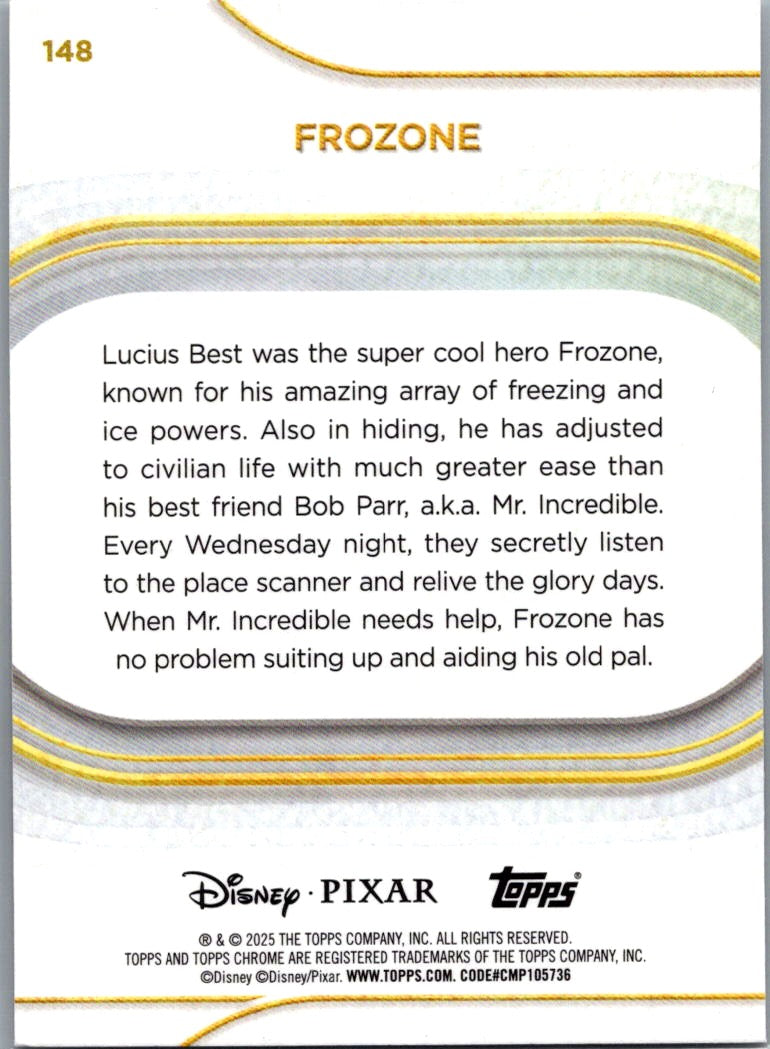 Frozone 2025 Topps Chrome Disney Pixar #148