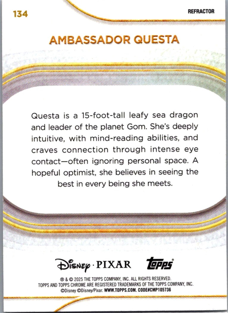 Ambassador Questa 2025 Topps Chrome Disney Pixar Refractor #134