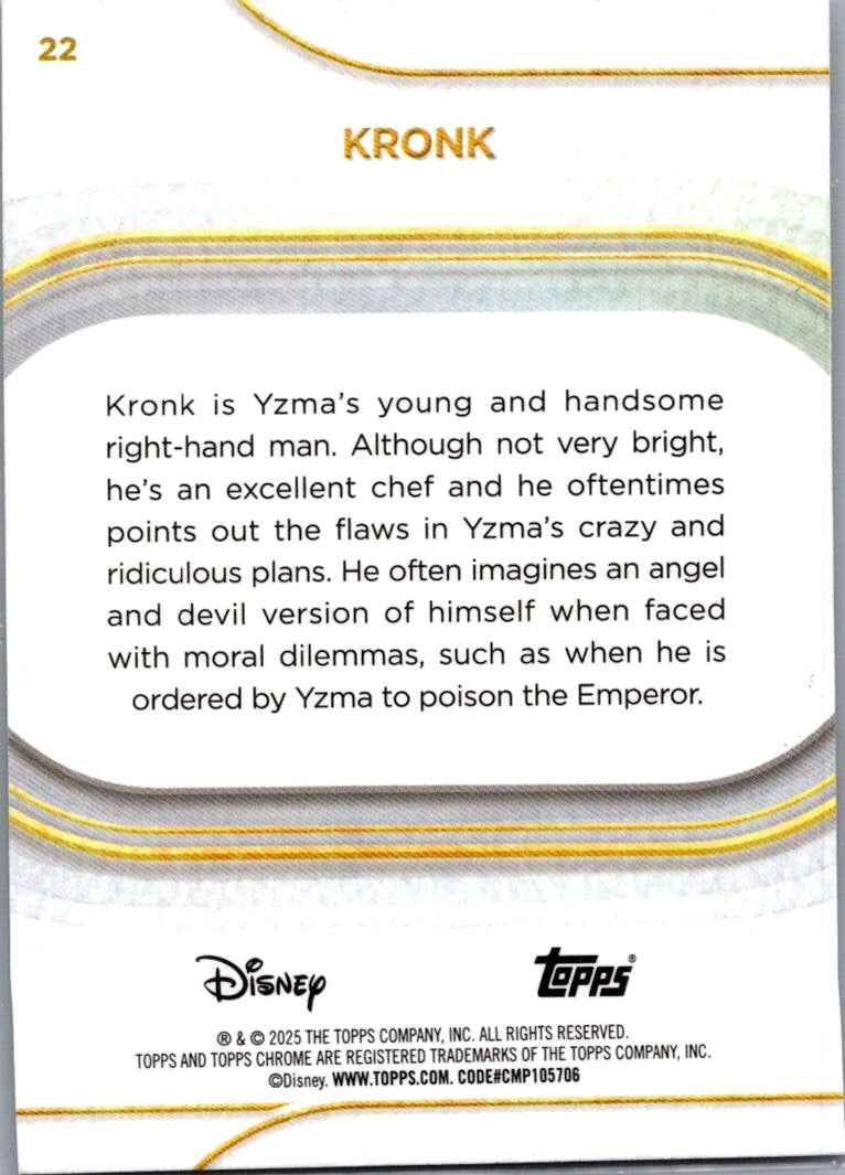 Kronk 2025 Topps Chrome Disney #22