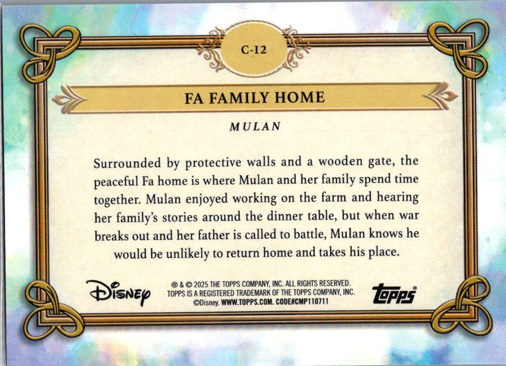 Fa Family Home 2025 Topps Disney Wonder Tier 2 Foil #C-12