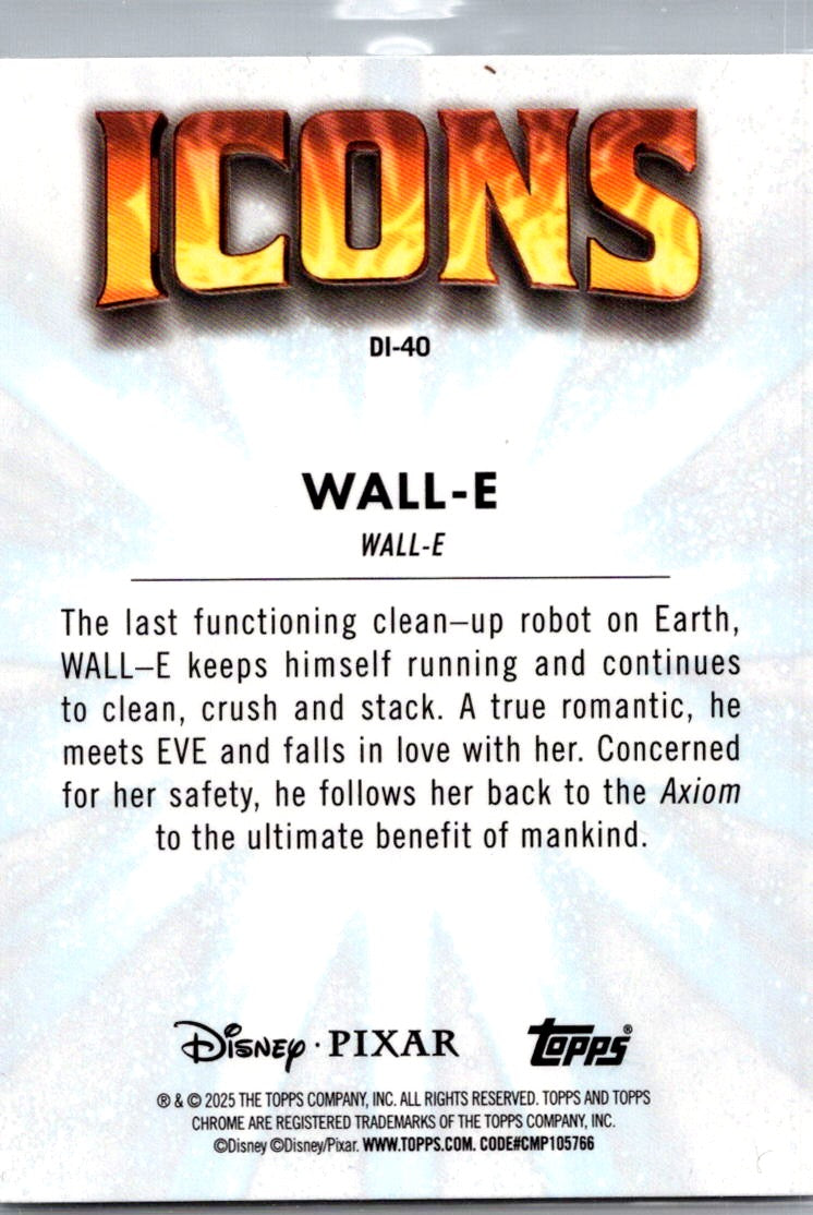 Wall-E 2026 Topps Disney Chrome Icons #DI-40