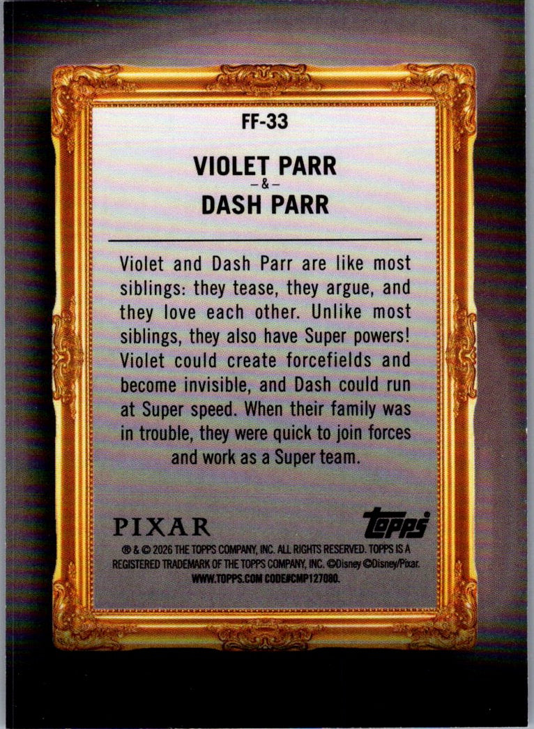 Violet & Dash 2026 Topps Disney Neon Family First #FF-33