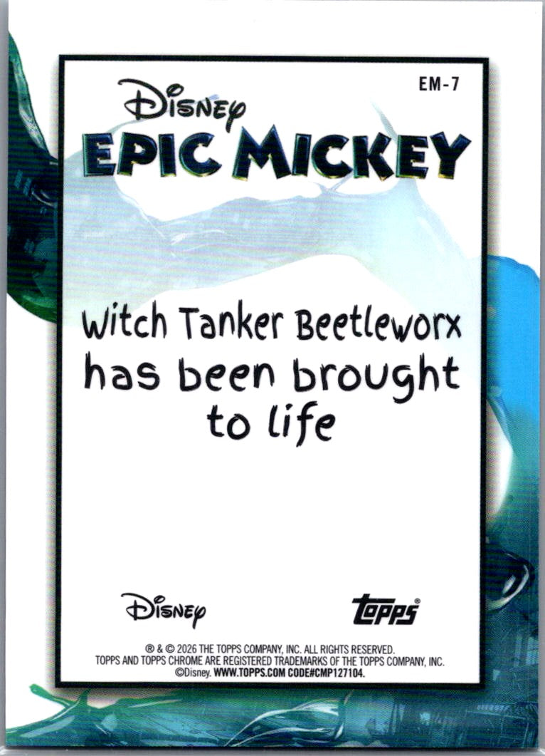 Witch Tanker Bettlework 2026 Topps Disney Neon Chrome Epic Mickey #EM-7
