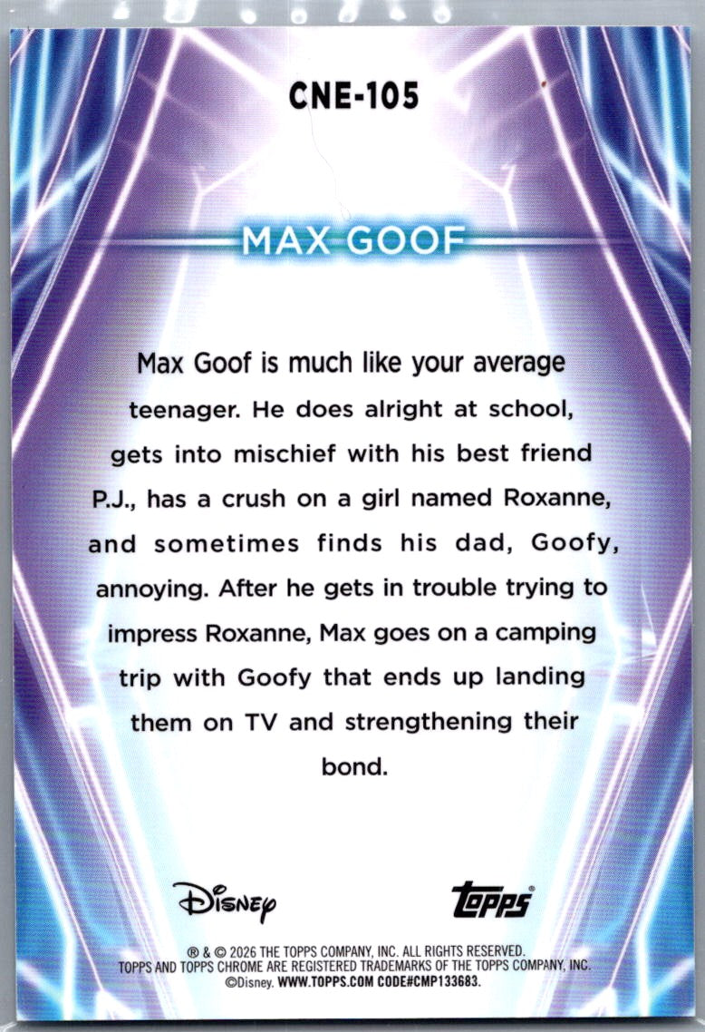 Max Goof 2026 Topps Disney Neon Chrome #CNE-105