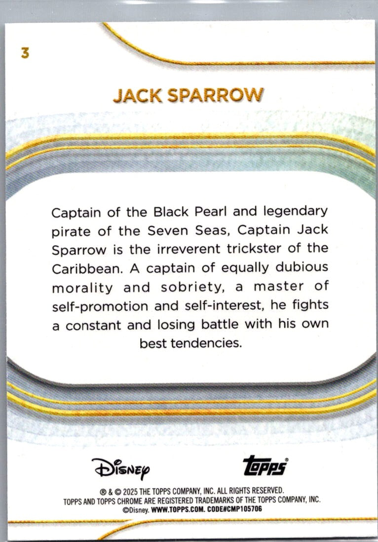2025 Topps Chrome Disney Jack Sparrow #3