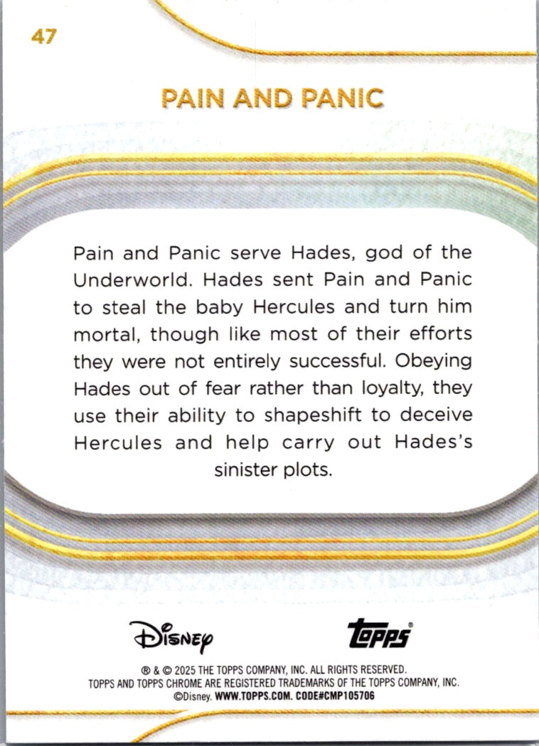 2025 Topps Chrome Disney Pain & Panic #47