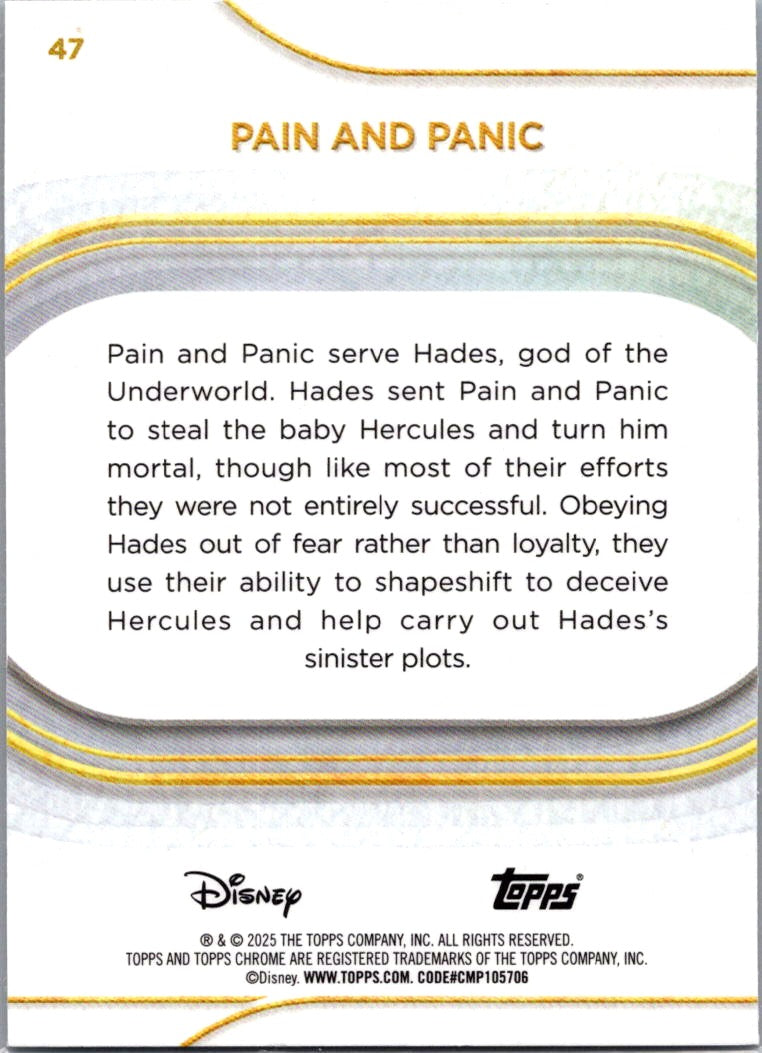 2025 Topps Chrome Disney Pain & Panic #47