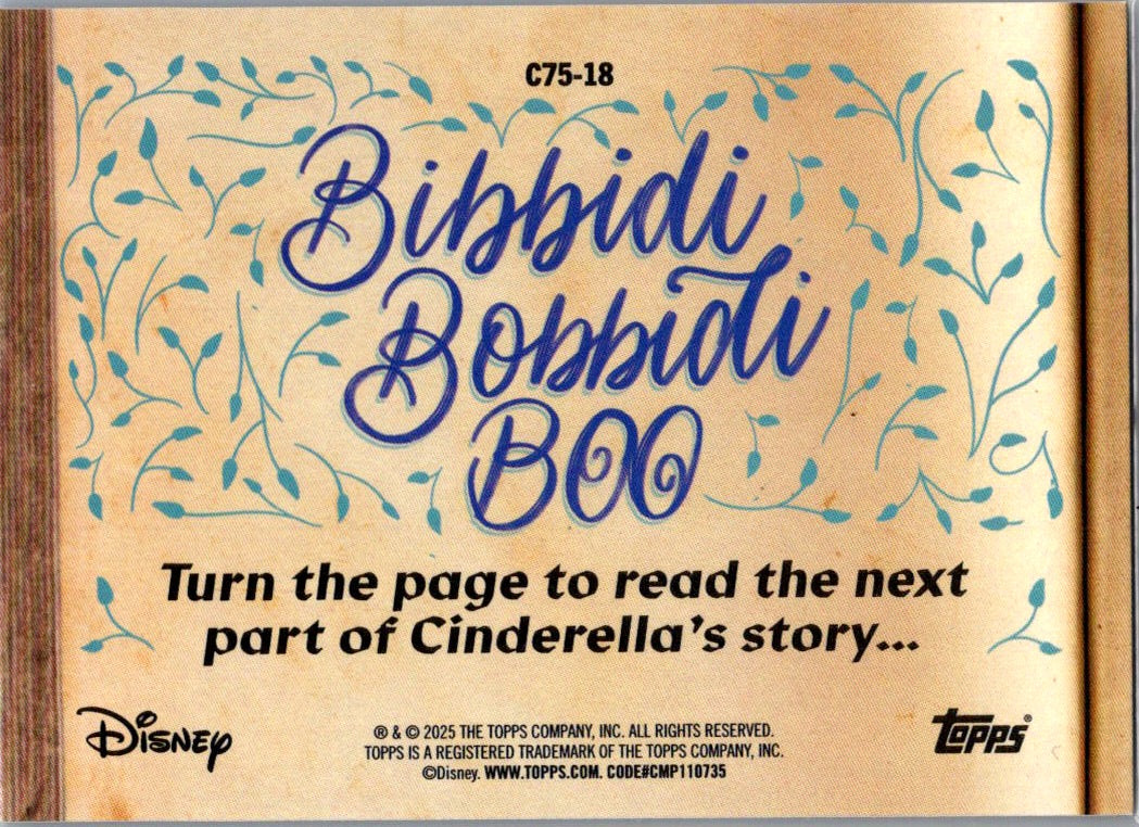 2025 Topps Disney Wonder Cenderella Loses Her Glass Slipper #C75-18