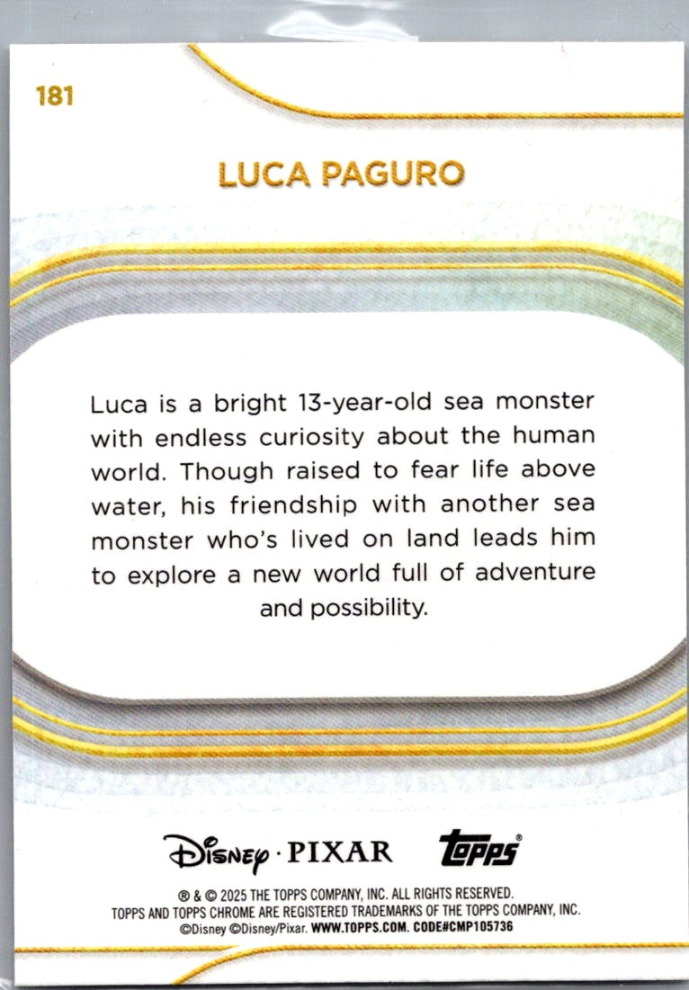 2025 Topps Chrome Disney Pixar Luca Paguro #181