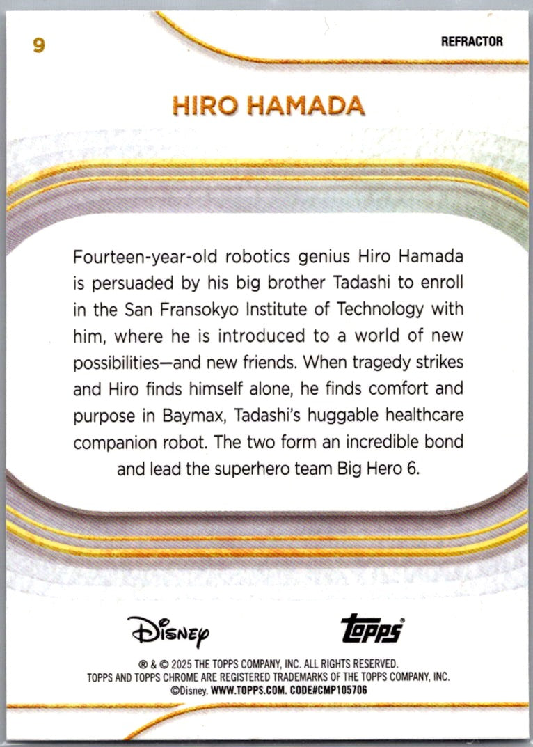 2025 Topps Chrome Disney Hiro Hamada #9