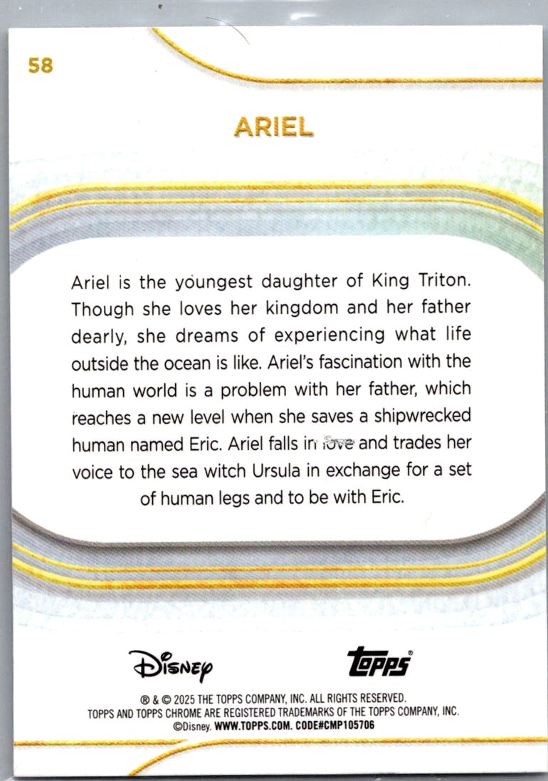 2025 Topps Chrome Disney Ariel #58