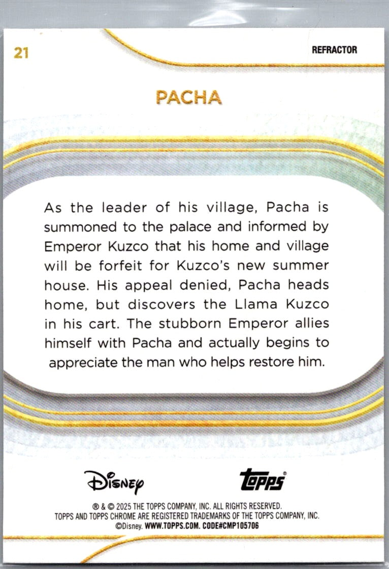 2025 Topps Chrome Disney Pacha #21