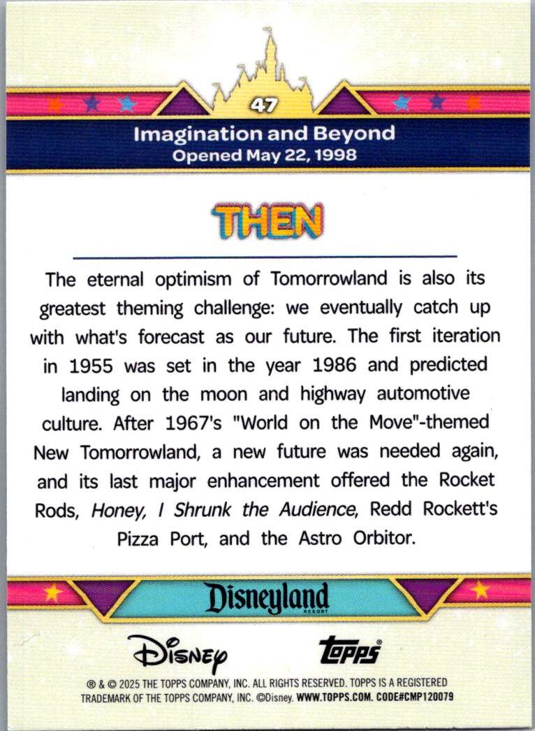 2025 Topps Disneyland 70th Aniversary Imagination & Beyond #47