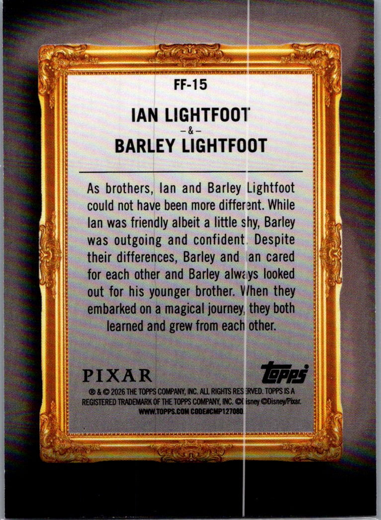 2026 Topps Disney Neon Ian Lightfoot & Barley Lightfoot #FF-15