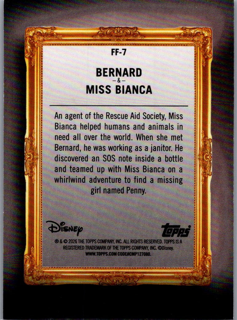 2026 Topps Disney Neon Brnard & Miss Bianca #FF-7