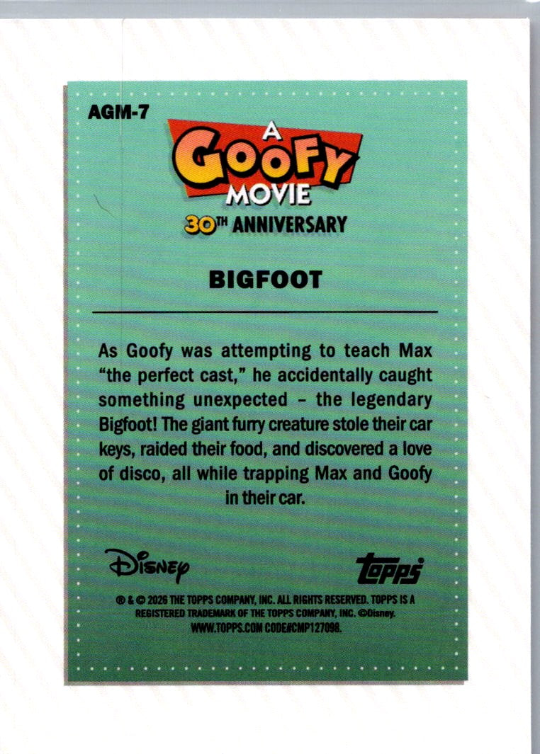 2026 Topps Disney Neon Bigfoot #AGM-7