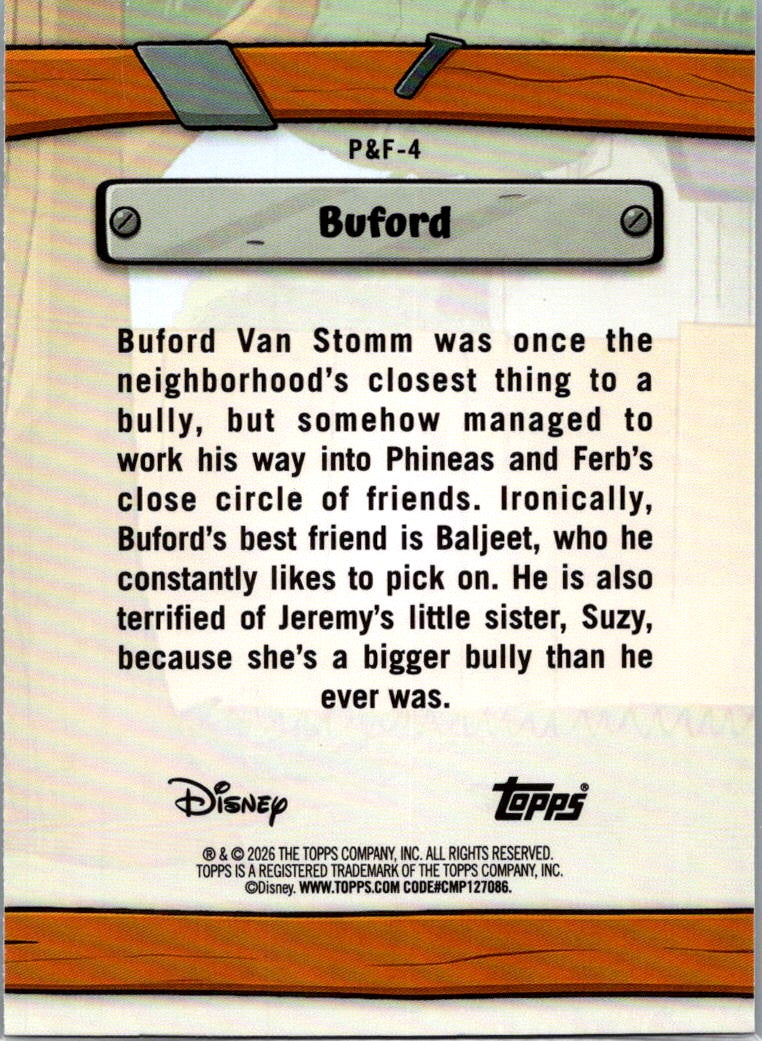 2026 Topps Disney Neon Buford #P&F-4