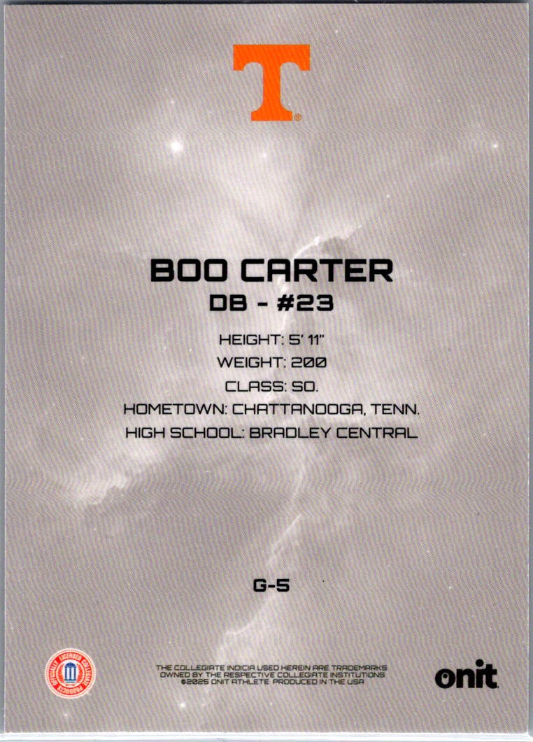 2025 ONIT Athlete Boo Carter #G-5 /99