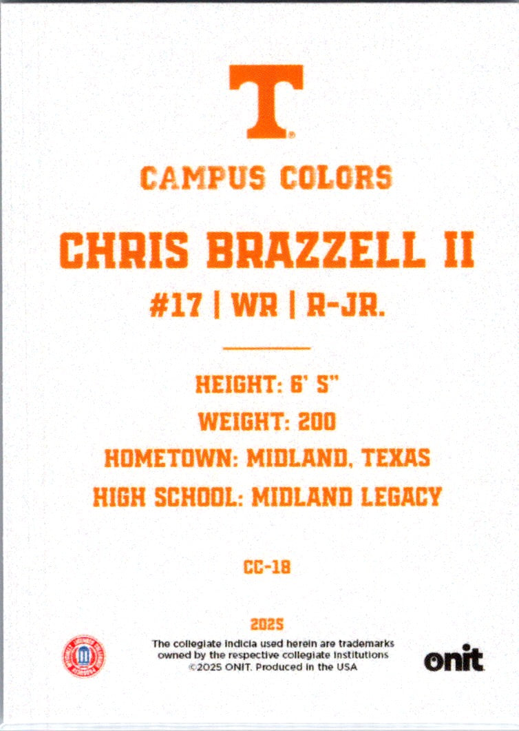 2025 ONIT Campus Colors Chris Brazzell II #CC-18