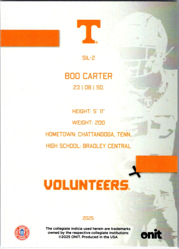 2025 ONIT Tennessee Volunteers Boo Carter #SIL-2