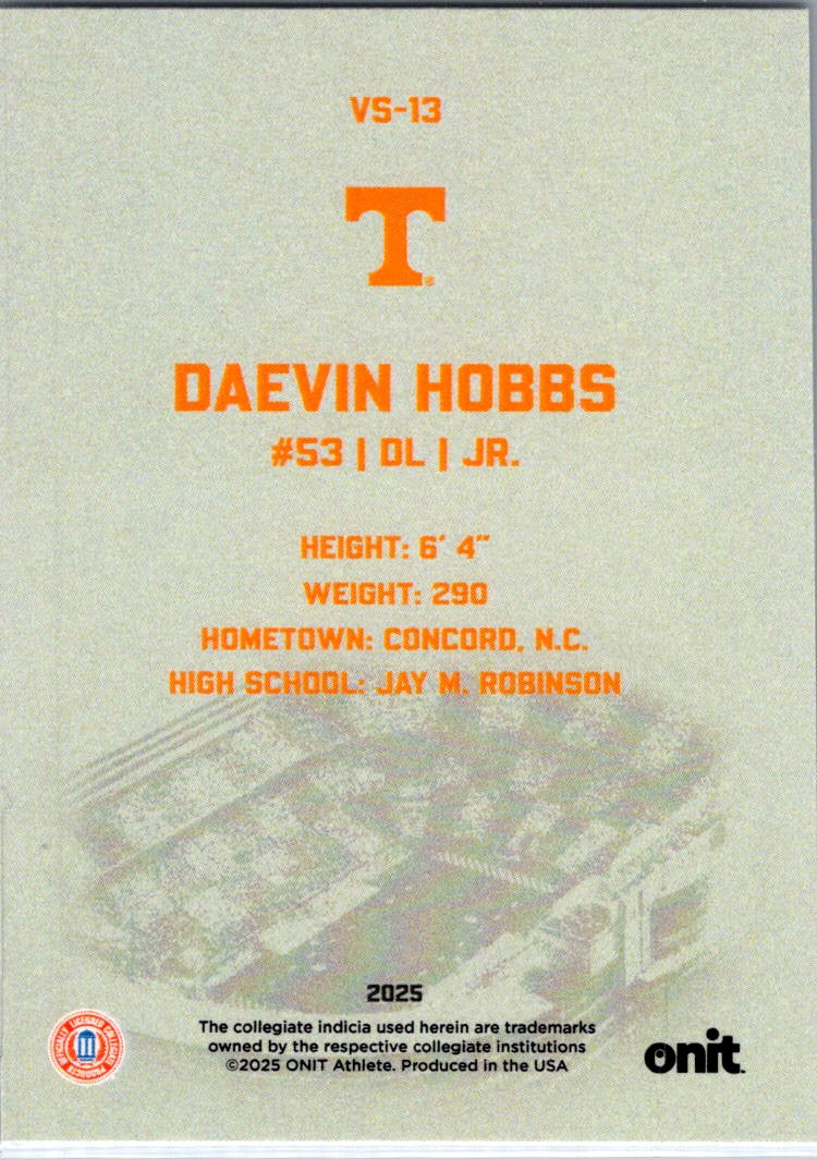 2025 ONIT Athlete Daevin Hobbs #VS-13
