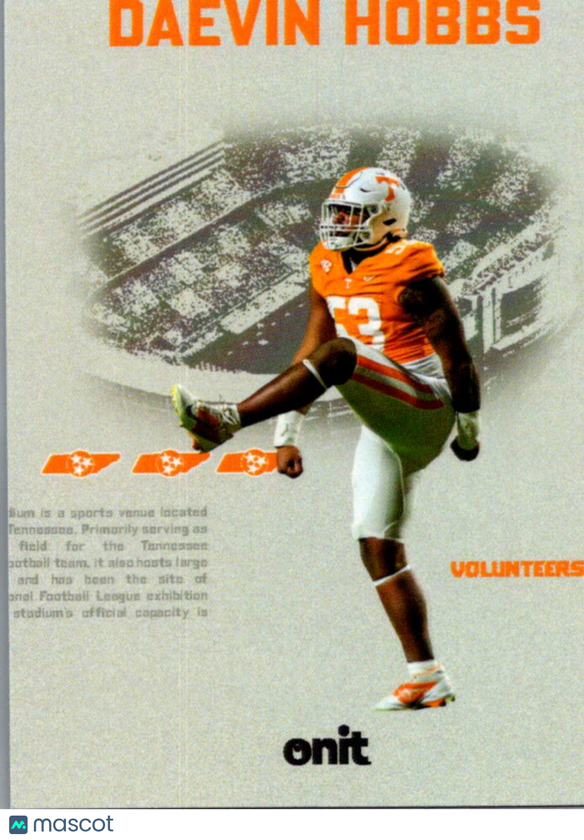 2025 ONIT Athlete Tennessee Volunteers Daevin Hobbs #VS-13