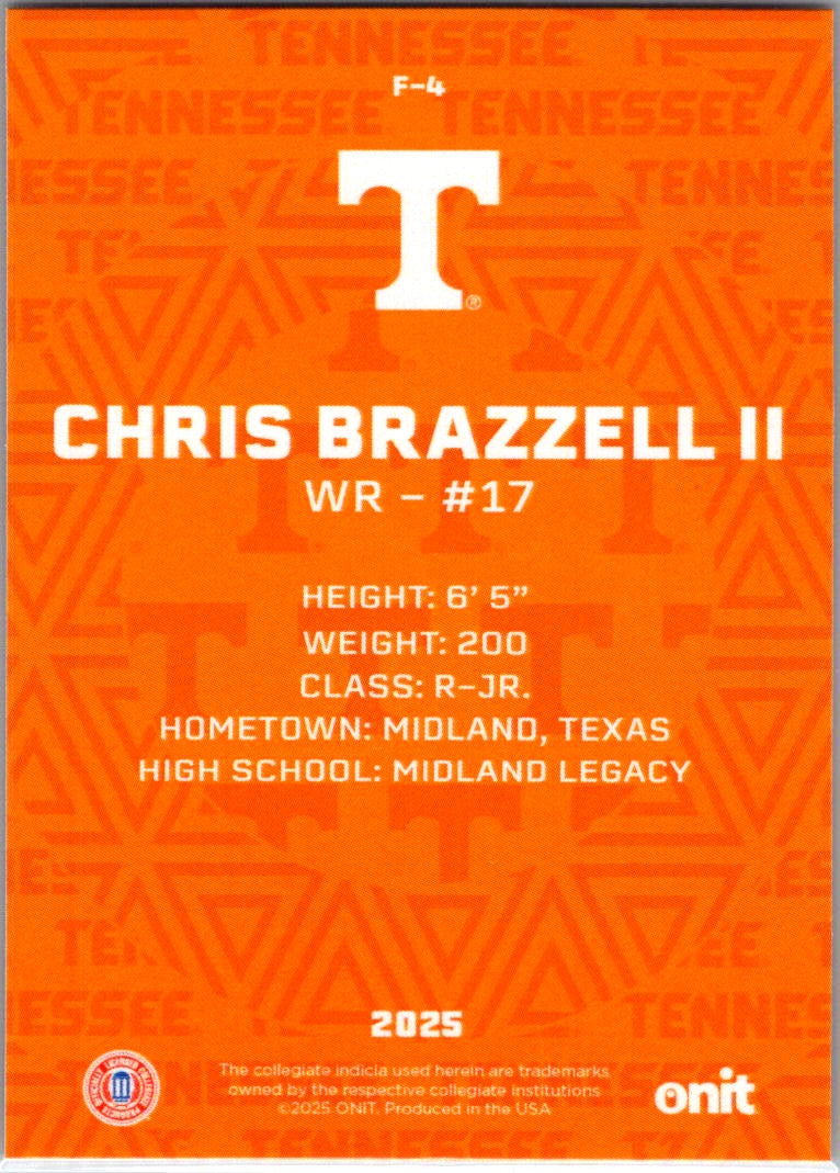 2025 ONIT Tennessee Volunteers Chris Brazzell II #F-4