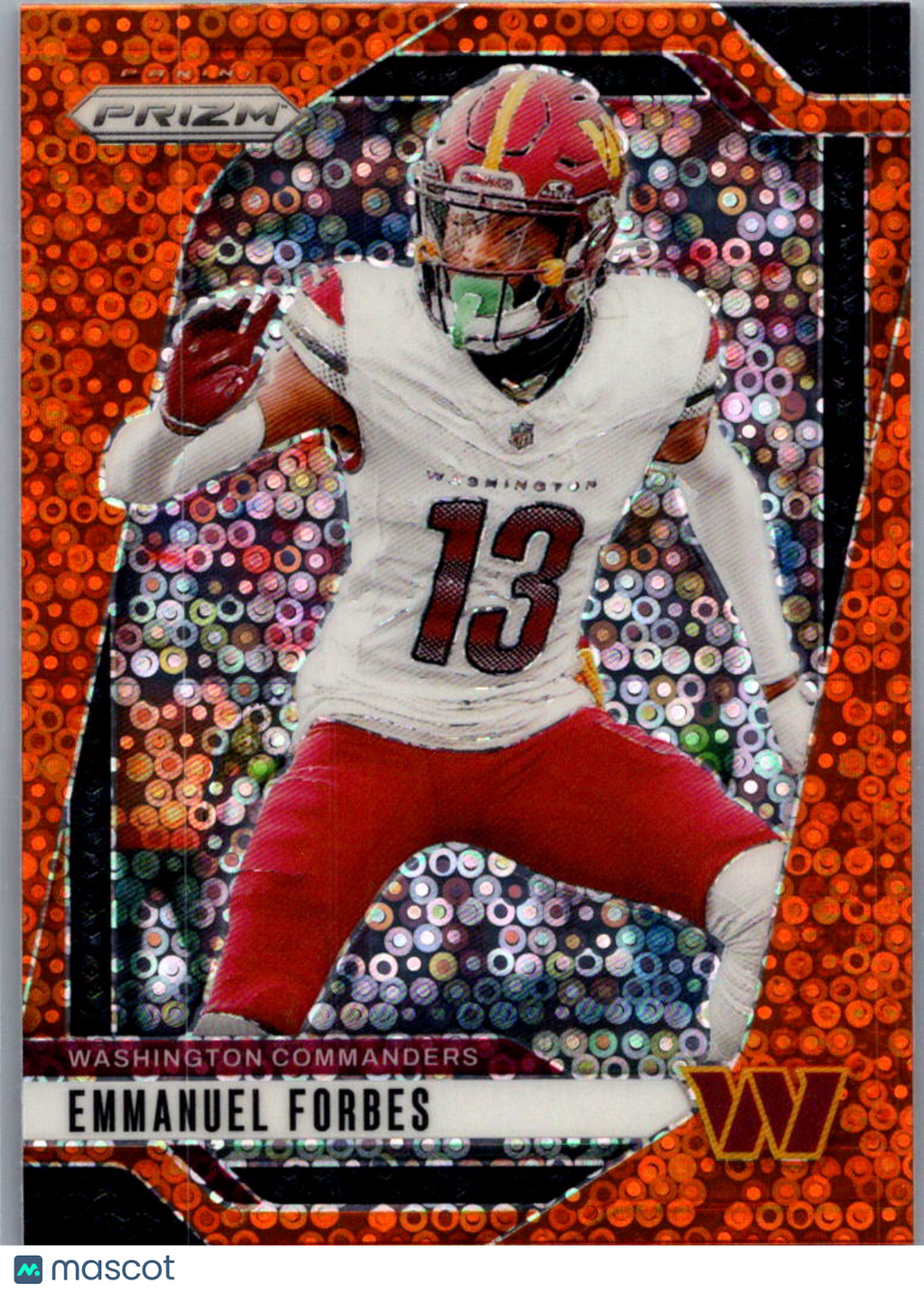 2024 Panini Prizm Football Emmanuel Forbes #291 Orange Disco