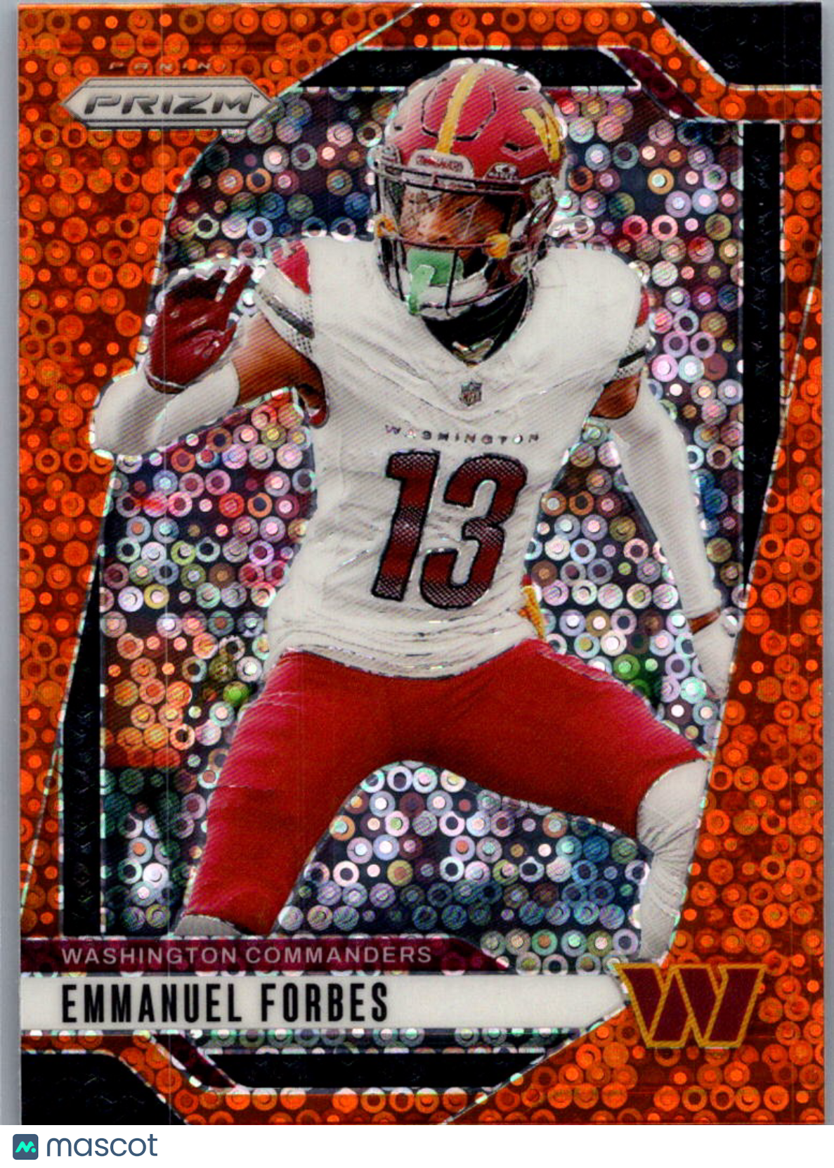 2024 Panini Prizm Football Emmanuel Forbes #291 Orange Disco