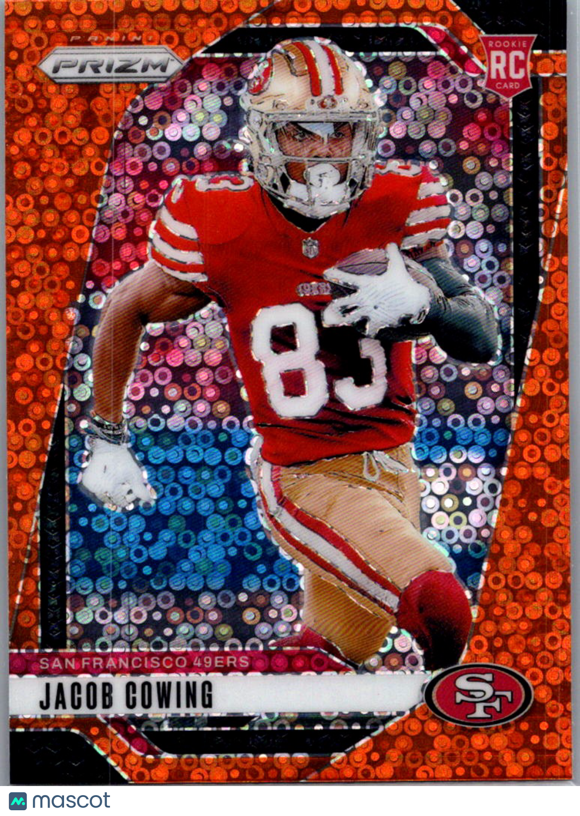 2024 Panini Prizm Football Jacob Cowing #335 Orange Disco RC