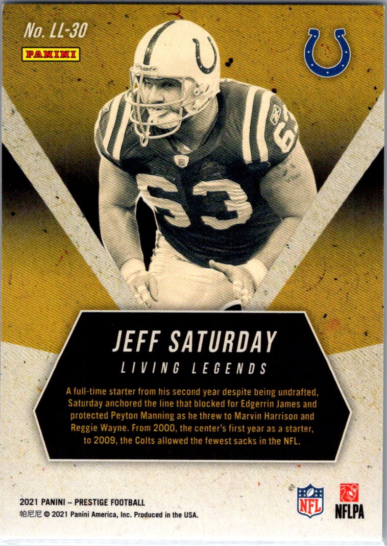 2021 Panini Prestige Football Jeff Saturday #LL-30