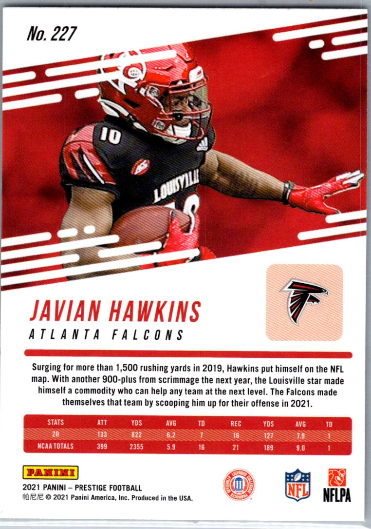2021 Panini Prestige Javian Hawkins #227 Xtra Points Premium RC