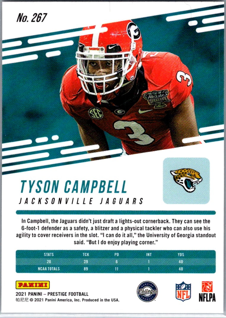 2021 Panini Prestige Tyson Campbell #267 Xtra Points RC