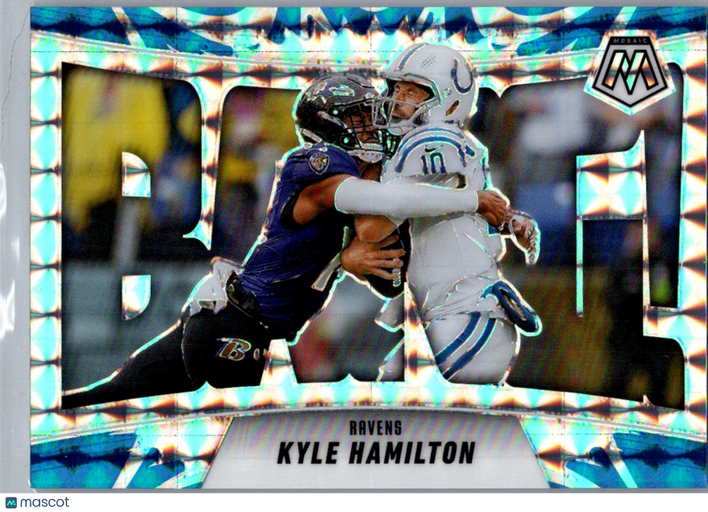 2025 Panini Mosaic Kyle Hamilton #10 No Huddle Blue /99