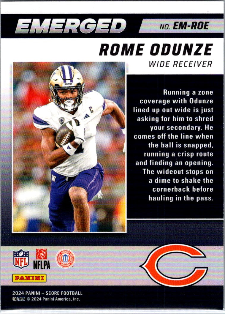 2024 Panini Score Football Rome Odunze #EM-ROE RC
