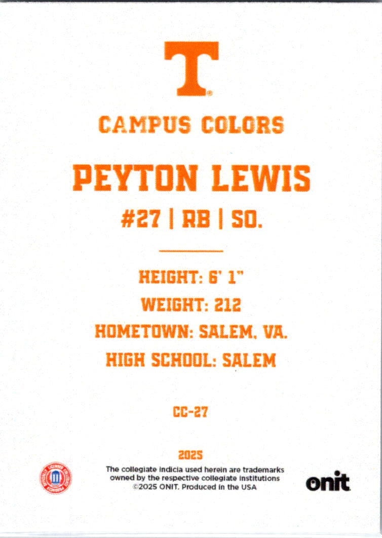 2025 ONIT Campus Colors Peyton Lewis #CC-27