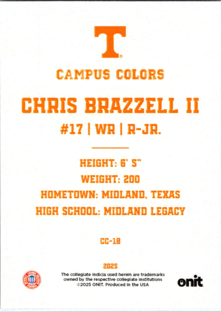 2025 Onit Campus Colors Chris Brazzell II #CC-18