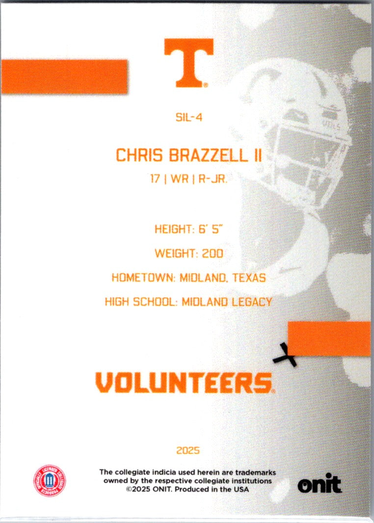 2025 ONIT Tennessee Volunteers Chris Brazzell II #SIL-4