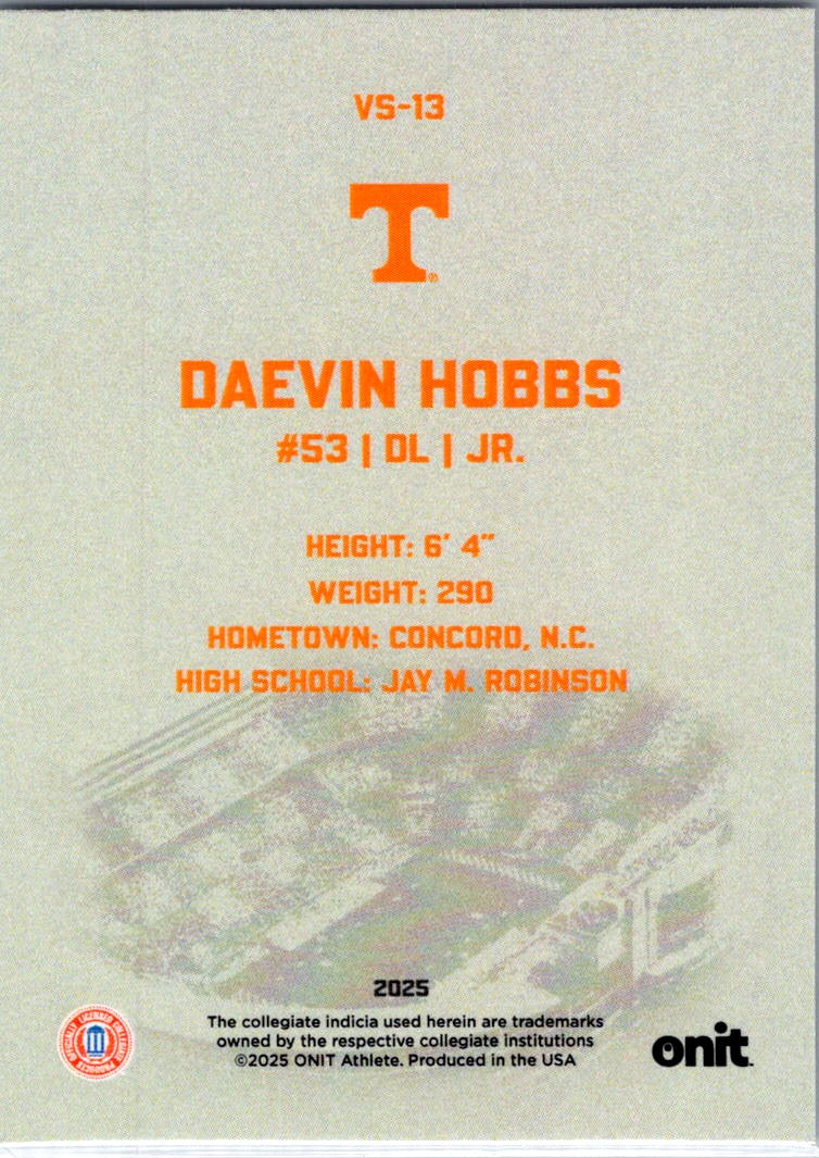 2025 ONIT Athlete Daevin Hobbs #VS-13