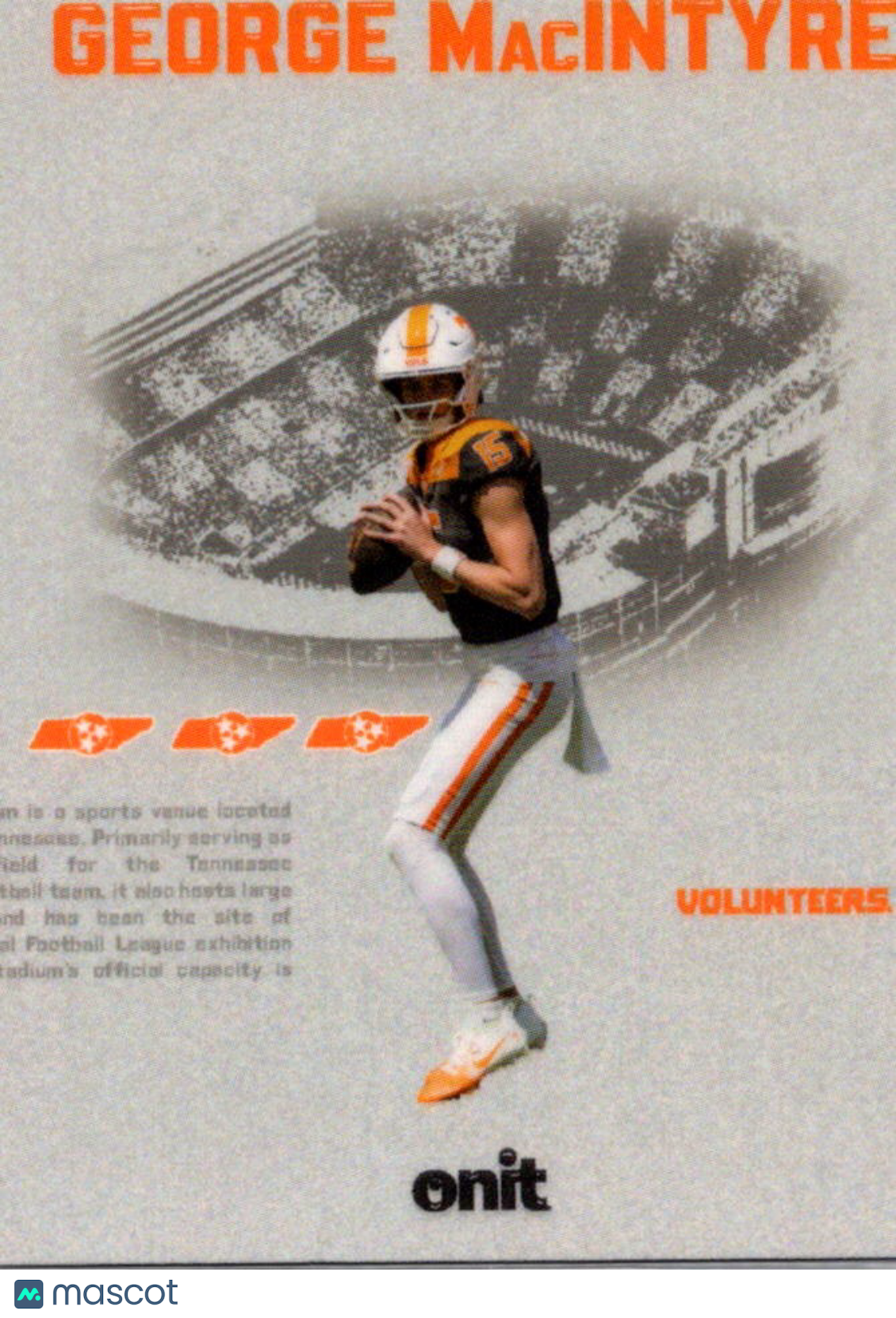 2025 ONIT Athlete Tennessee Volunteers George MacIntyre #VS-7