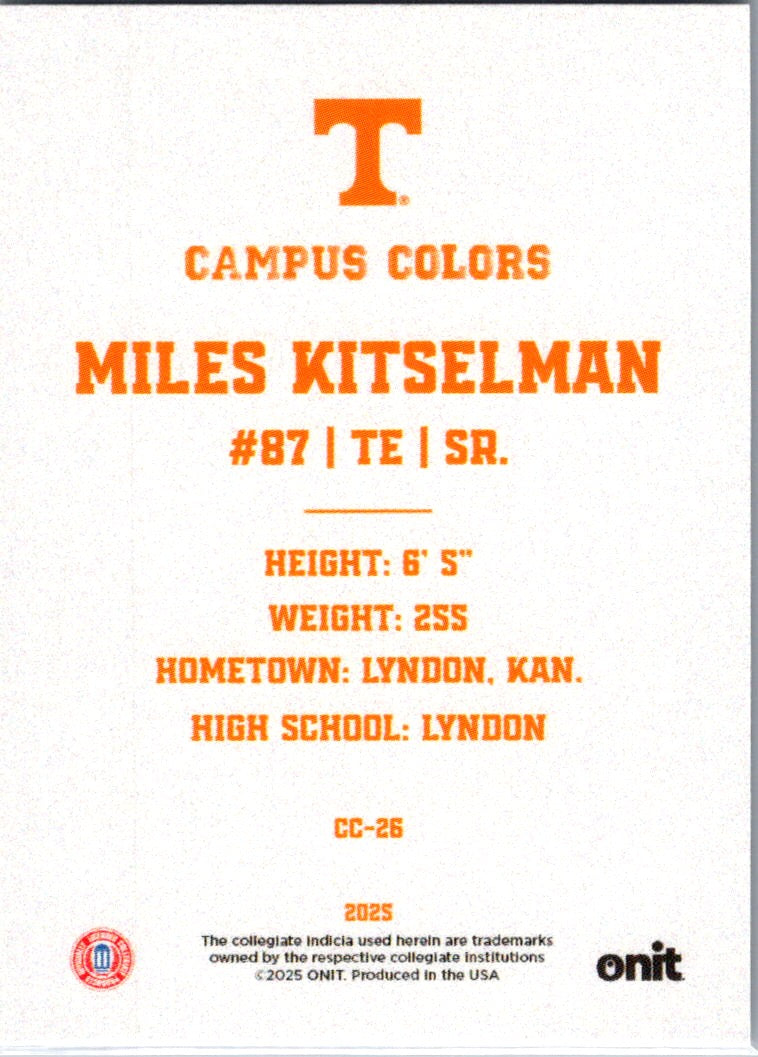 2025 Onit Campus Colors Miles Kitselman #CC-26 /249