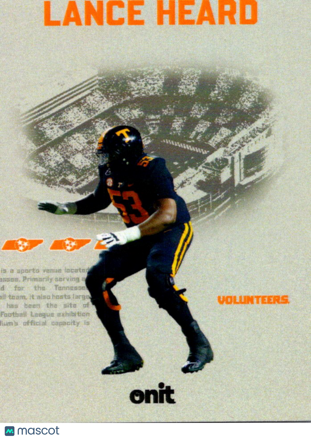 2025 ONIT Athlete Tennessee Volunteers Lance Heard #VS-9