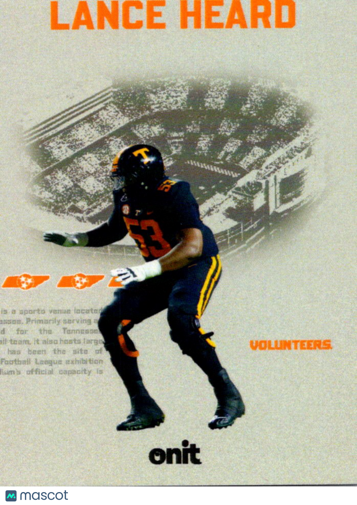 2025 ONIT Athlete Tennessee Volunteers Lance Heard #VS-9