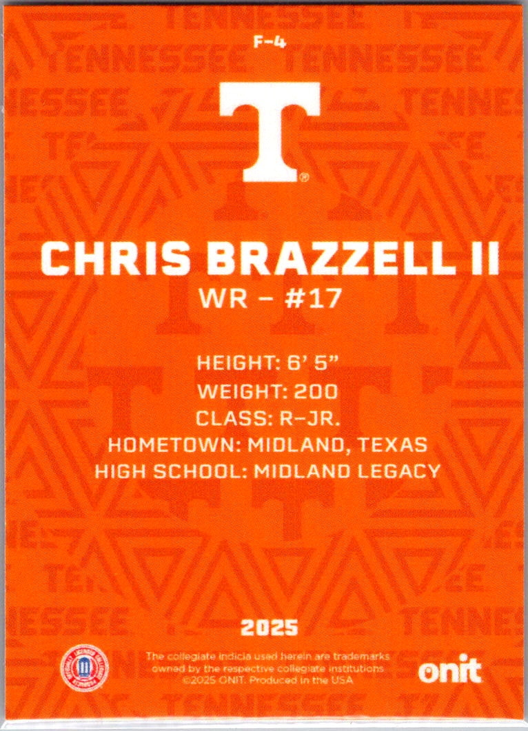 2025 ONIT Tennessee Chris Brazzell II #F-4